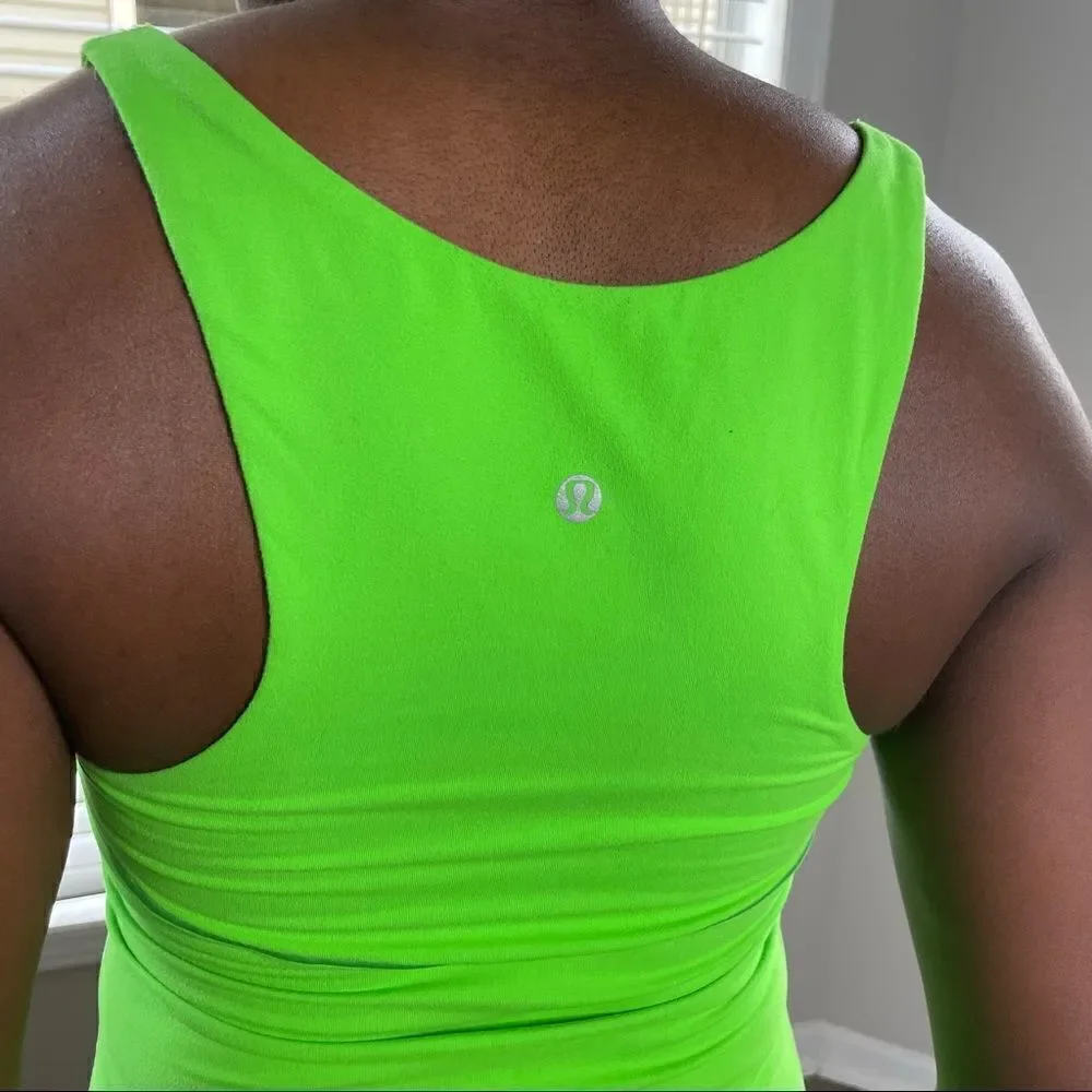 Lululemon Run: First Base Tank (super soft rulu!) green & white striped top